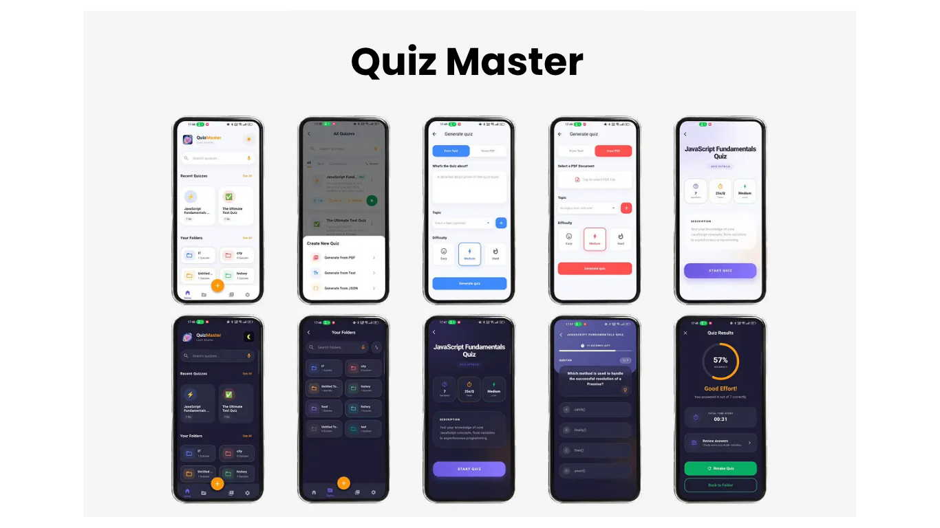 Quiz Master - AI Quiz App with Interactive Learning Features