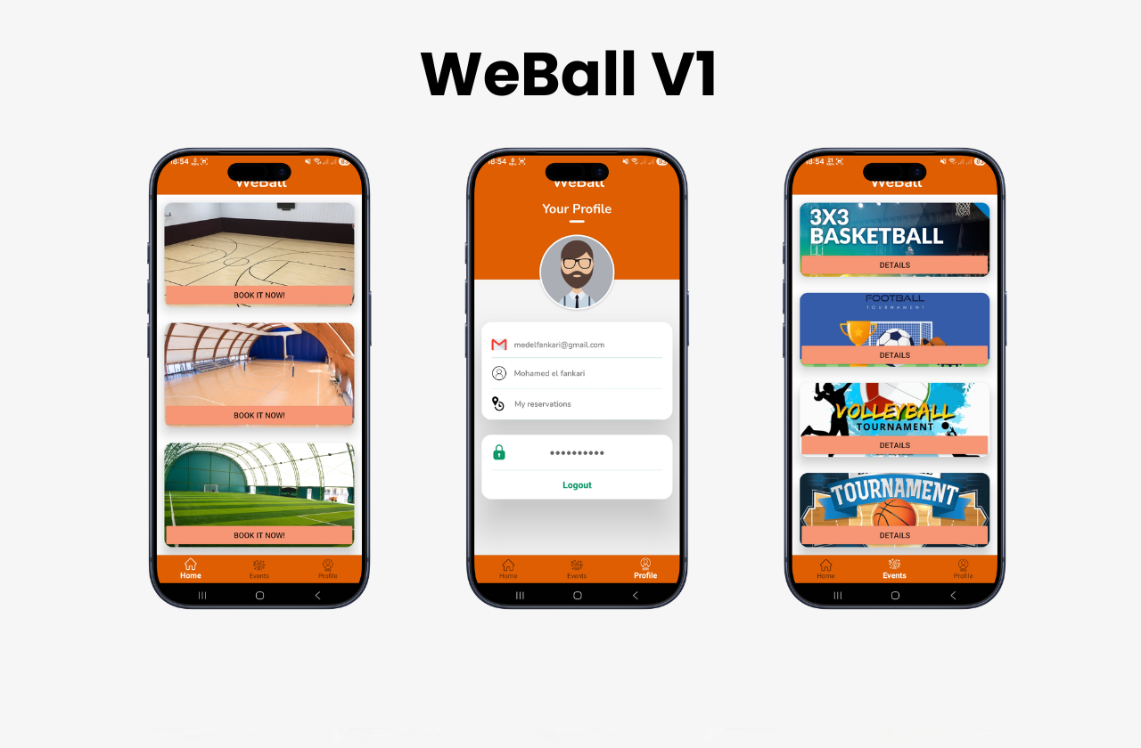WeBall Sports Booking Android App