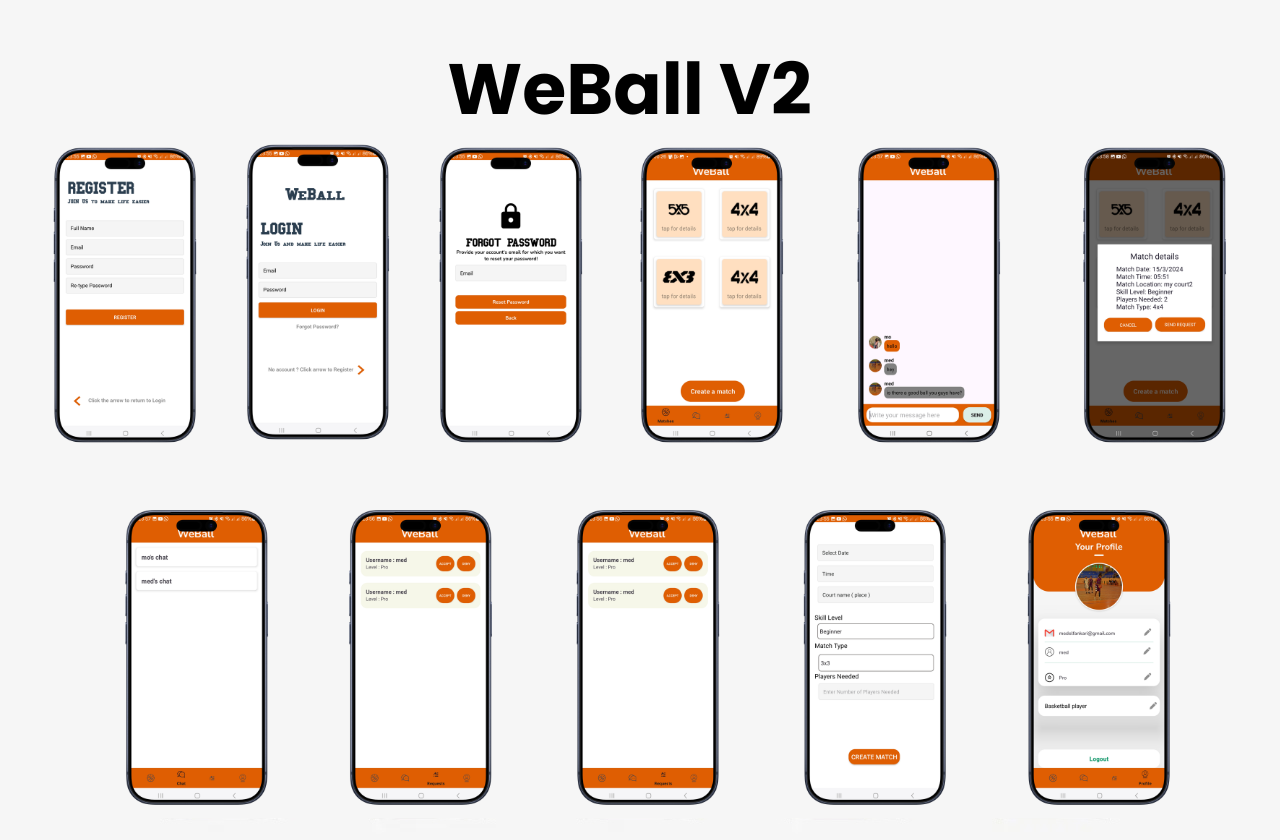 WeBall Match Organizer Android App